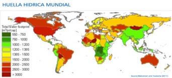 mapa huella hidrica mundial
